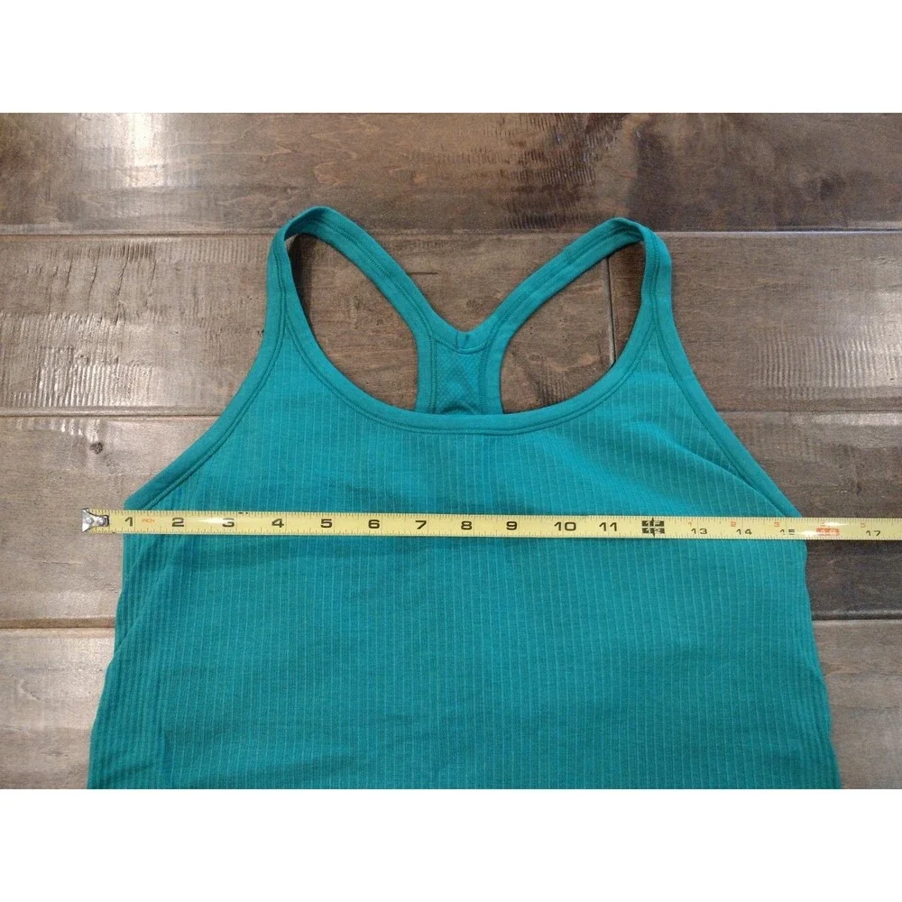 LULULEMON Women's Ebb to Street bright green racerback ribbed tank top - size 10